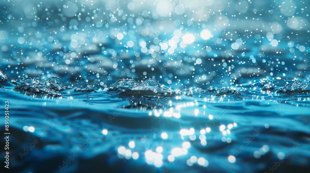 Aufkleber a blue background with a subtle, shimmering effect, like light reflecting off water. the sparkling a