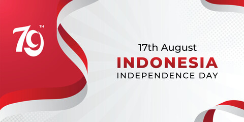 Fototapeta premium Banner 17 August Indonesian independence day background