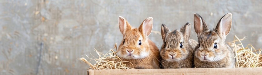 Three Adorable Bunnies in a Box.