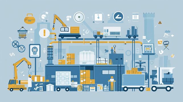 Business Visual Management Waste Reduction A visual representation of waste reduction techniques, such as eliminating overproduction and reducing defects