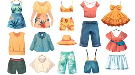 Collection of clothes isolated on a transparent background, perfect for fashion catalogs and design mockups. generated by Ai.