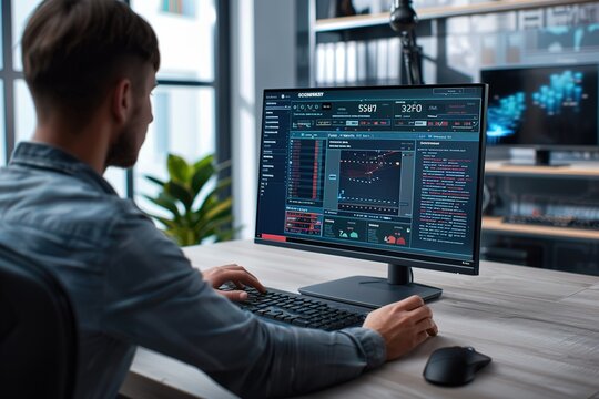 Person installing cyber sequrity software on a desktop computer, showcasing ease of use and robust protection 