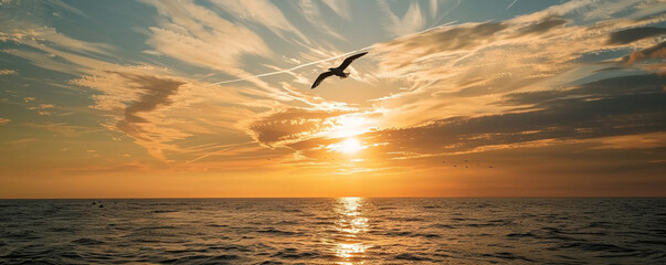 sunset in the sea