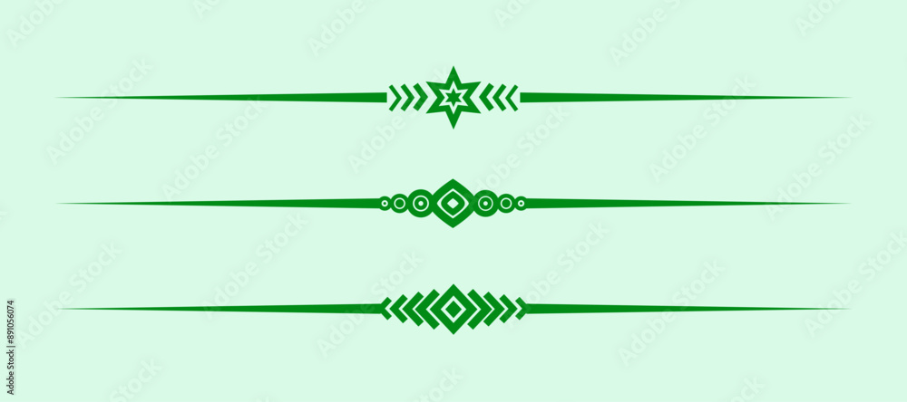 Poster divider line horizontal green vector  for border of text paragraph. separator art horizontal shape to separate graphic ornament of illustration. simple element design of minimal frame for certificate