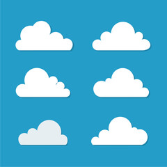 collection of simple cloud vectors