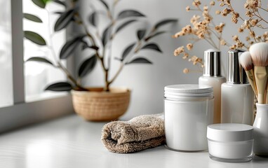 Natural Skincare Products with Flowers
Elegant Beauty Creams and Serums
Organic Cosmetic Bottles with Floral Background
Botanical Beauty: Natural Skincare Collection
Floral Elegance: Skincare Essentia