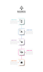 Obraz premium Vector infographic business presentation template connected with 5 options