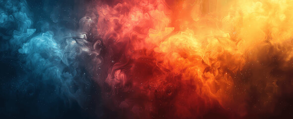 Fototapeta premium Colorful Abstract Gradient Background Red Blue Yellow Grainy Texture Black Flowing Waves Dark Noise Fluid Design Wallpaper