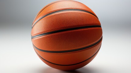 Obraz premium Picture of orange basketball isolated on gray background. Perfect for sports, fitness, basketball, team sports, sports equipment, and active lifestyle concepts.