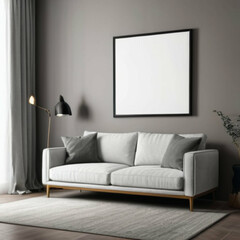 Modern Interior Background Empty Frame Mockup