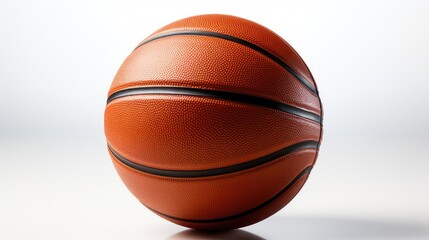 Fototapeta premium Close up image of orange basketball isolated on white background. Perfect for sports, fitness, basketball, team sports, sports equipment, and active lifestyle concepts.