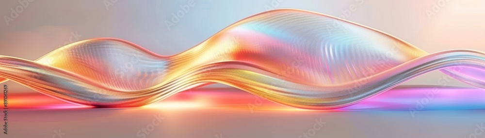 Poster a colorful background with a red ball in the center. the background is filled with bright colors and