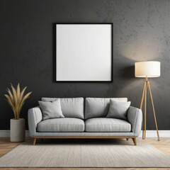 Modern Interior Background Empty Frame Mockup