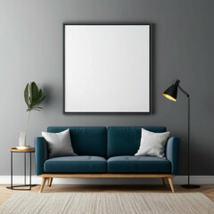 Modern Interior Background Empty Frame Mockup