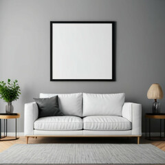Modern Interior Background Empty Frame Mockup