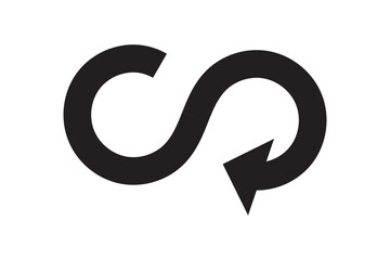 Circular economy loop arrow icon isolated on white background vector illustration.