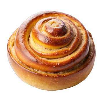 recommend clip art: Baked sweet swirl bun roll isolated on transparent background