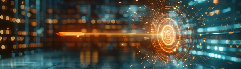 A blurry image of a city street with a reflection of a car in the water. The image has a sense of motion and energy, as if the car is speeding through the city