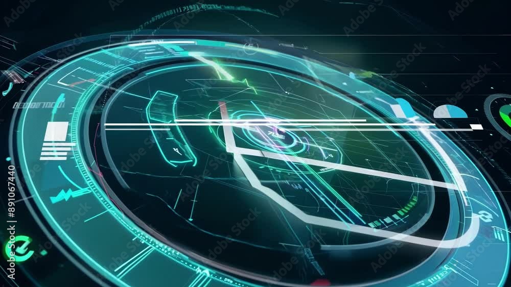 Poster as the holographic display rotates layers of data and statistics are revealed giving a comprehensive