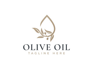 drop olive oil logo template