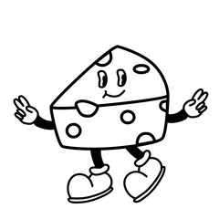 illustration of a handrawn cheese character