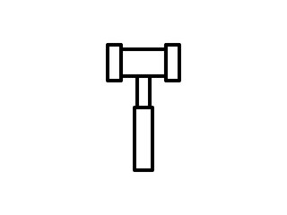 オークションハンマー（ガベル）単品アイコンB：角丸黒線