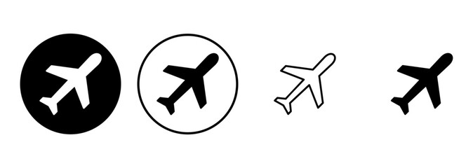 Plane icon set. Airplane icon vector. Flight transport symbol. Travel illustration. Holiday symbol