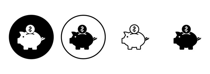 Piggy bank icon vector. piggy money icon