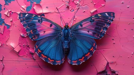 Vibrant Pink and Blue Butterfly Graphic Resource with Stunning Detail