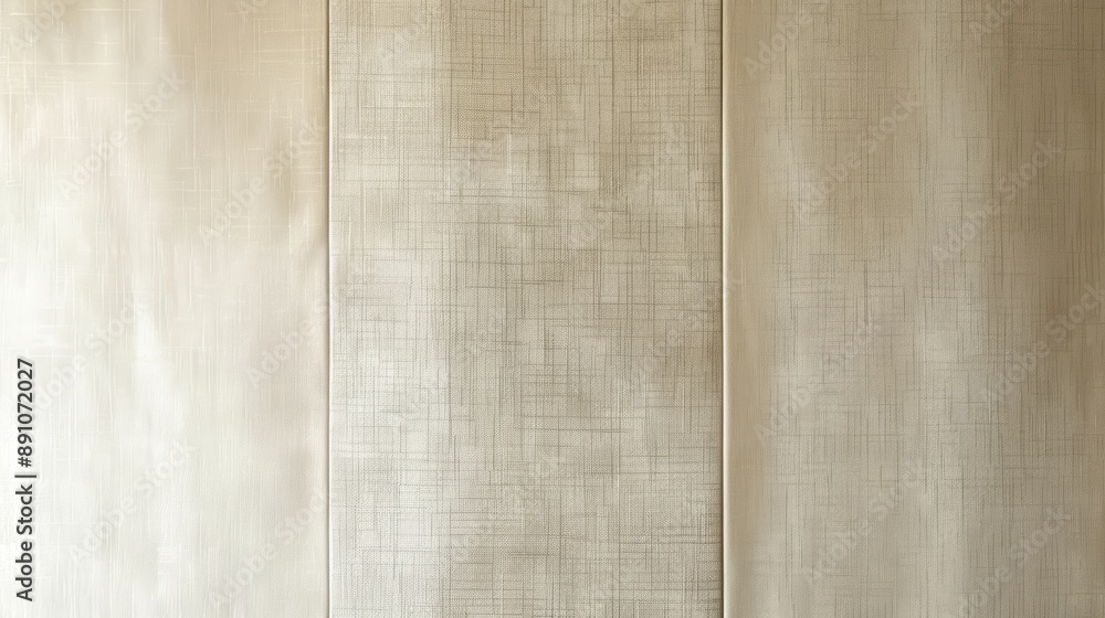 Aufkleber textured beige fabric wall with a subtle grid pattern, creating an elegant and neutral backdrop for 