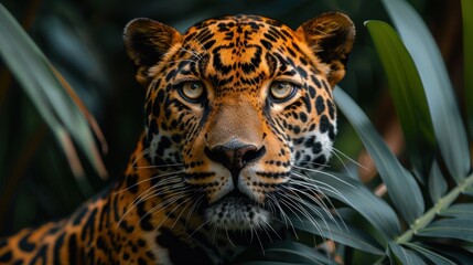 Obraz premium Leopard Staring Intensely in the Jungle
