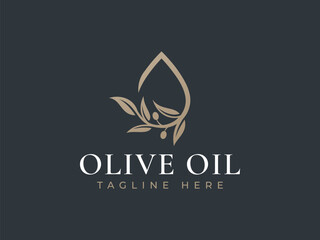 drop olive oil logo template