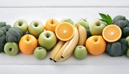 Fresh red apples, juicy oranges, and a kiwi sit isolated on a white background, bursting with vitamins and ready for a healthy snack