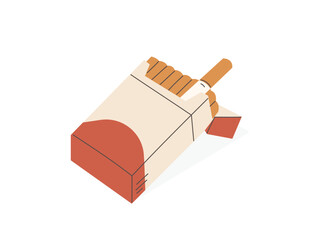 Hand drawn pack of cigarettes vector illustration