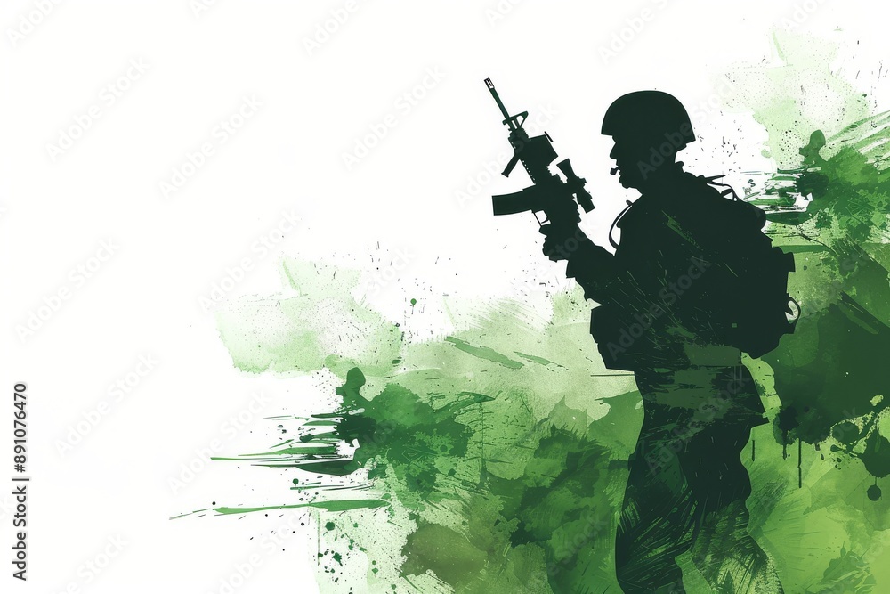 Wall mural Isolated Military Theme Template Generative Illustration