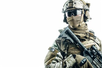 Isolated Military Theme Template Generative Illustration