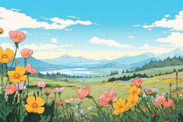 Flower landscape grassland outdoors.