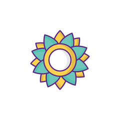 Sunflower icon design with white background stock illustration