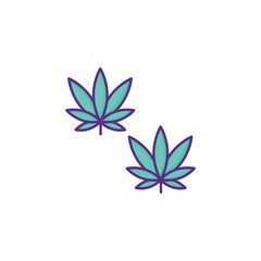 Cannabis icon design with white background stock illustration