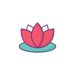 Lotus icon design with white background stock illustration