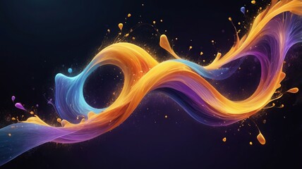 Abstract image of Swirling blue fractals with glowing lines evoke a sense of cosmic energy on a black background