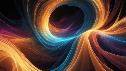 Abstract image of fiery orange fractals swirling and swirling in a mesmerizing vortex pattern.