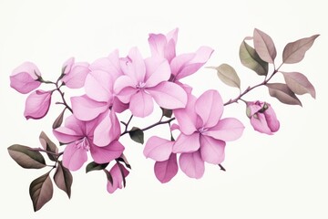 Fototapeta premium Botanical illustration bougainvillea flower blossom petal.