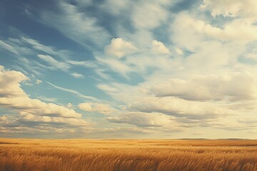 Fototapeta premium Impressive Skies Sky-Blue and Gold Over a Wide Field.jpeg