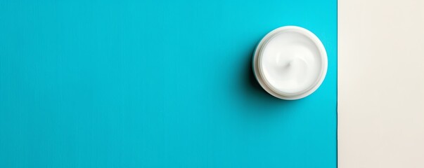 Minimalist Beauty Product on White and Blue Backdrop