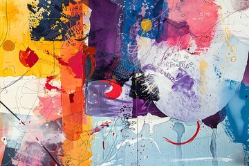 Friendship card with an abstract art style an open area for text on the left side