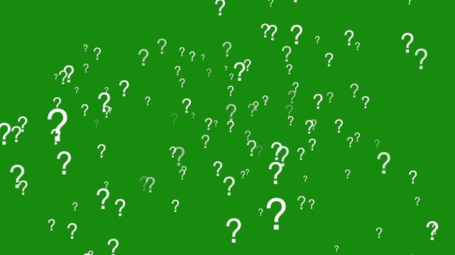 animated question marks on green screen