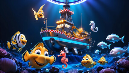 Naklejka premium animals in the sea