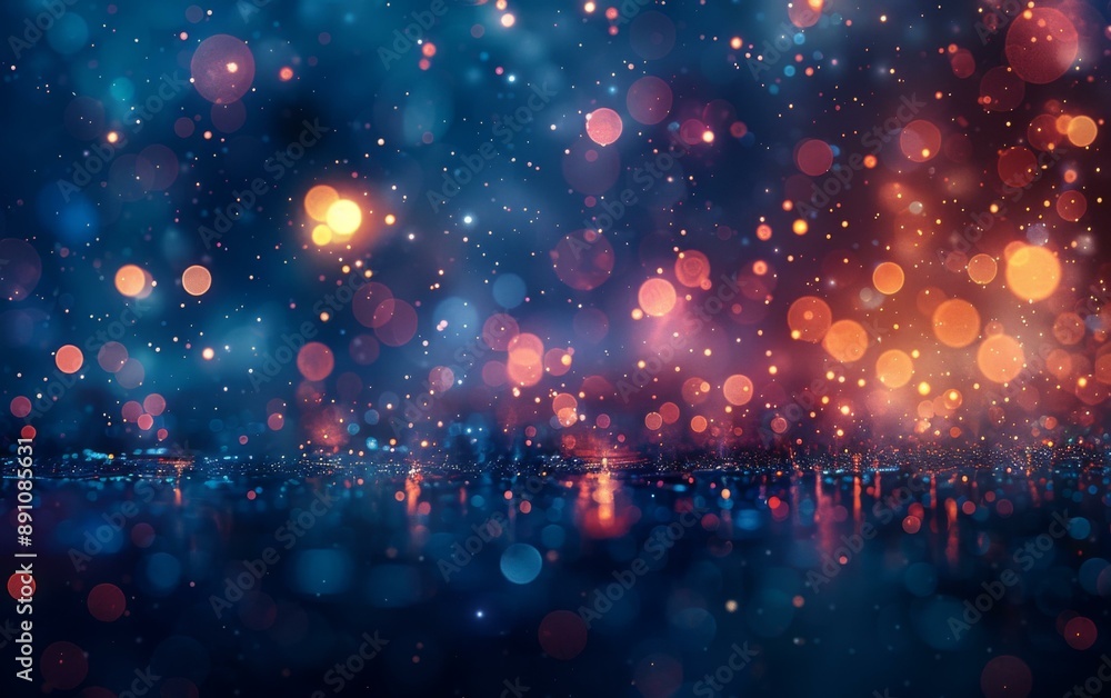 Canvas Prints a blurry image of a dark background with bright lights. ai.