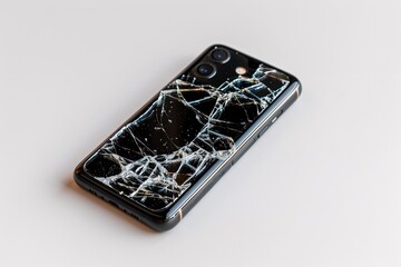 A_sleek_black_smartphone_with_a_cracke